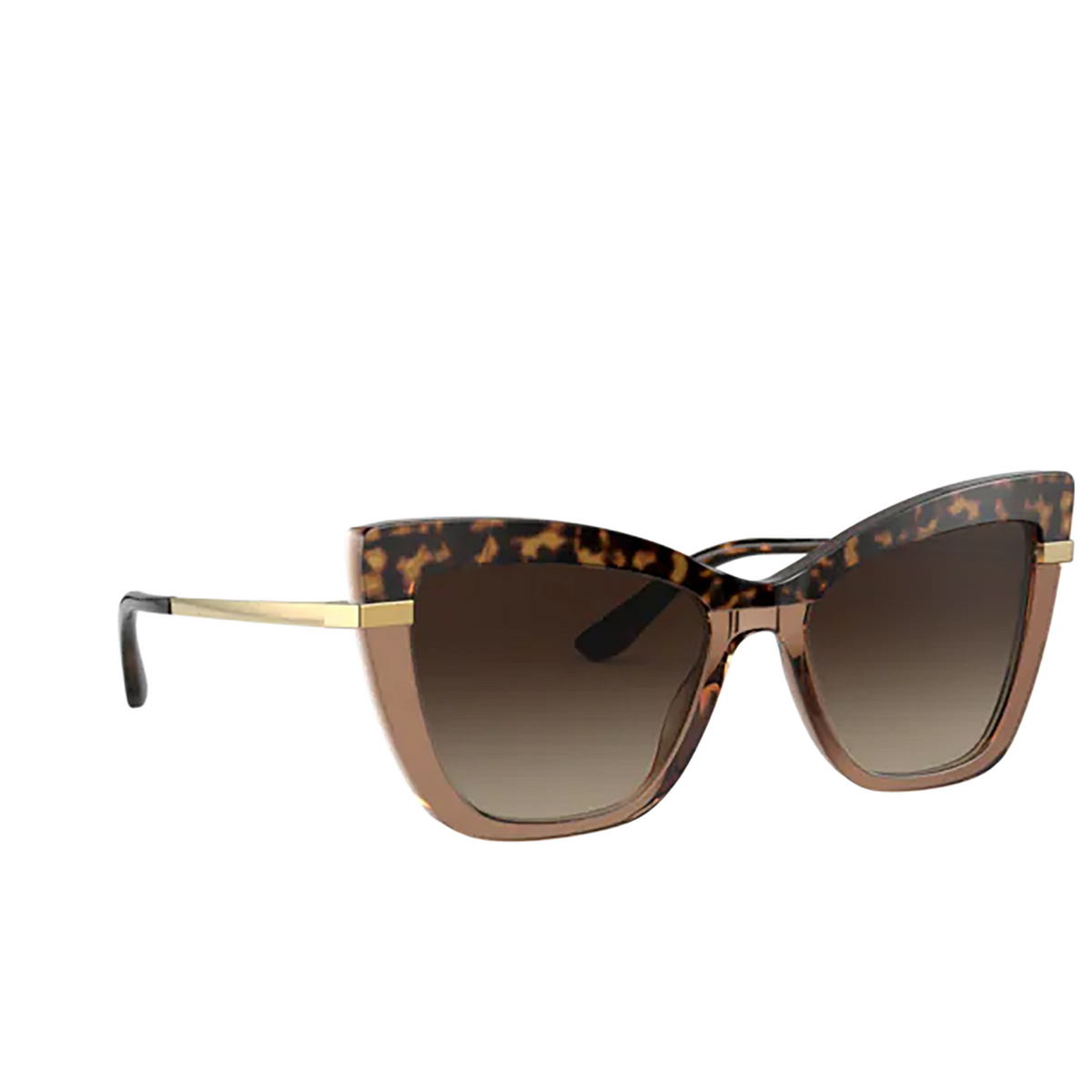 Dolce & Gabbana DG4374 Sunglasses 325613 HAVANA ON TRANSPARENT BROWN - three-quarters view