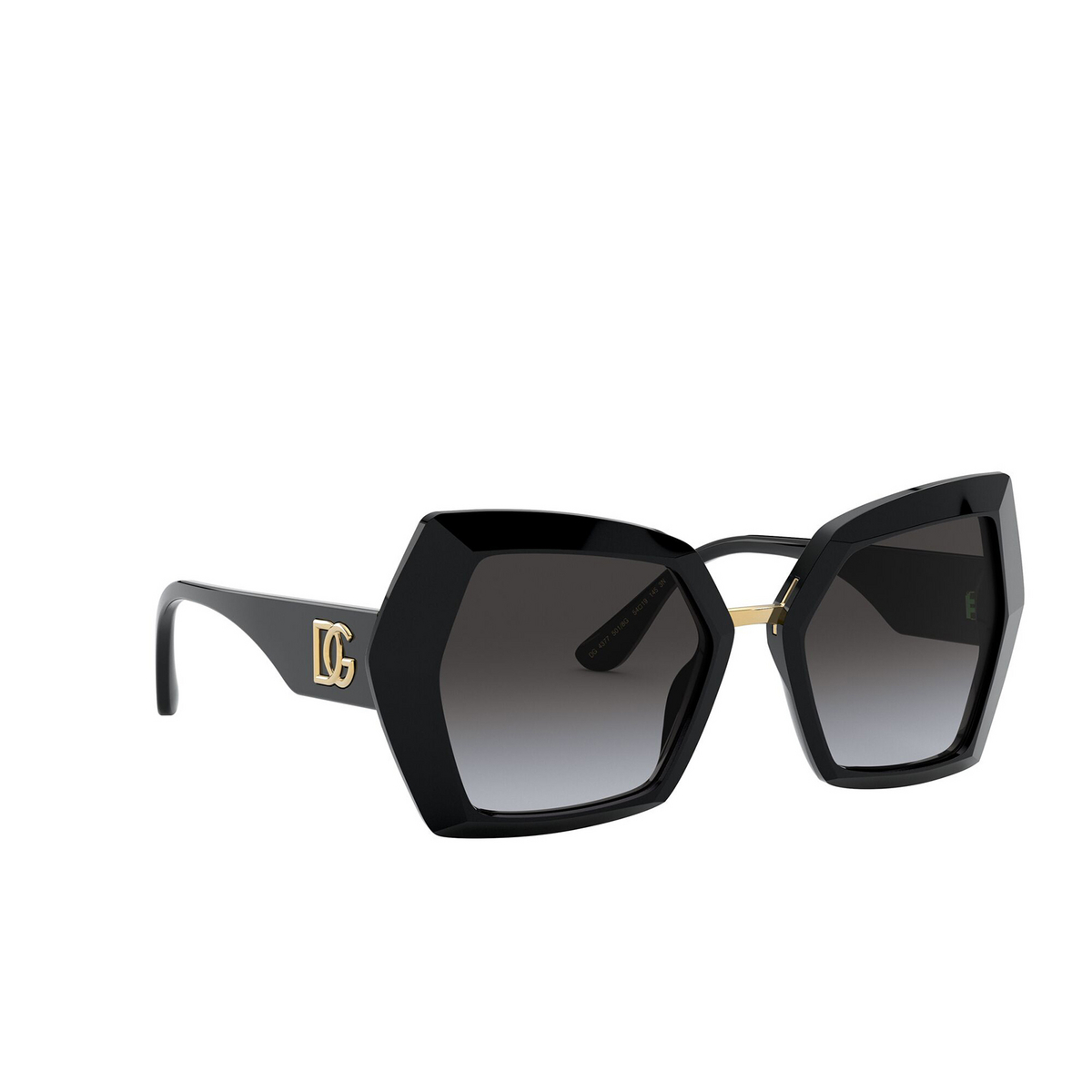 Dolce & Gabbana DG4377 Sunglasses 501/8G Black - three-quarters view