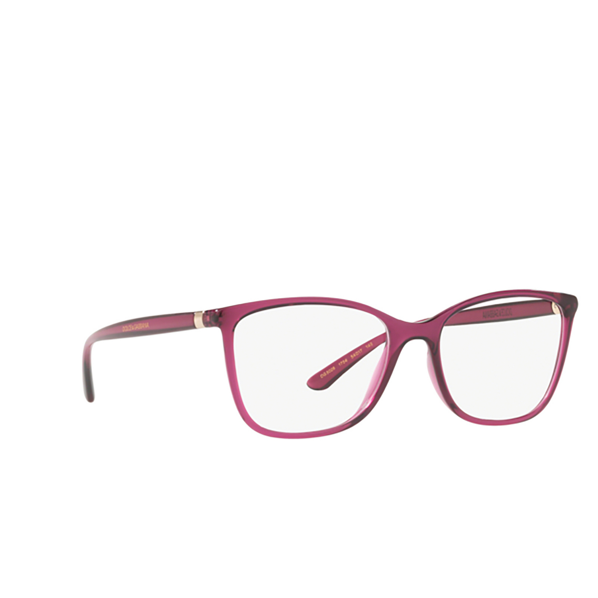 Occhiali da vista Dolce & Gabbana DG5026 1754 TRANSPARENT DARK CHERRY - tre quarti