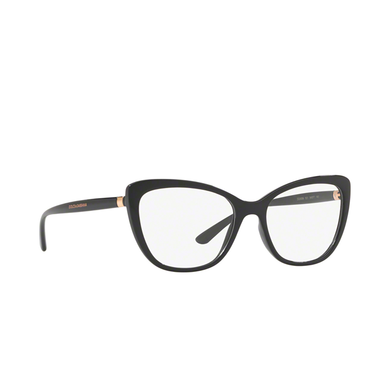 Dolce & Gabbana DG5039 Eyeglasses 501 BLACK - three-quarters view