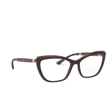 Dolce & Gabbana DG5054 Eyeglasses 3185 havana on transparent brown - three-quarters view