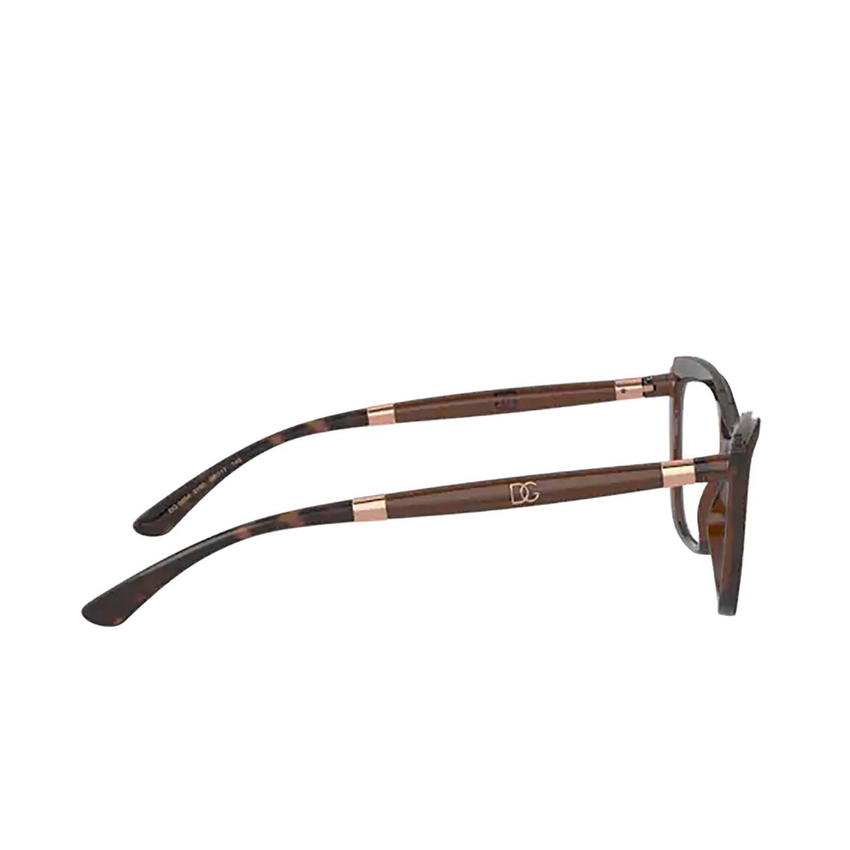 Dolce & Gabbana® Cat-eye Eyeglasses: DG5054 color Havana On Transparent Brown 3185 - 3/3.