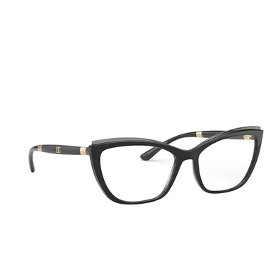 Dolce & Gabbana DG5054 Eyeglasses 3246 black on transparent grey - three-quarters view