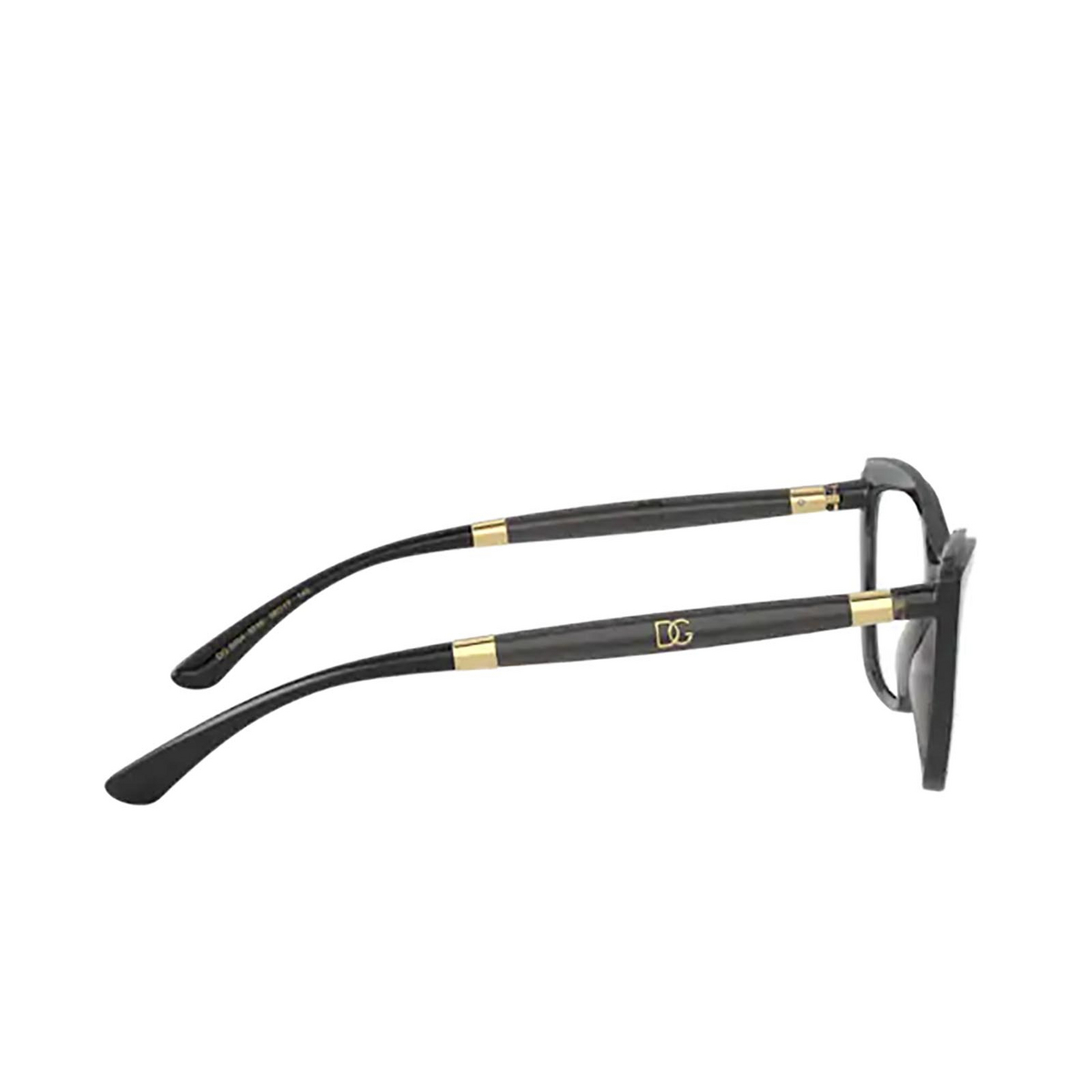 Dolce & Gabbana DG5054 Eyeglasses 3246 BLACK ON TRANSPARENT GREY - product thumbnail 3/4