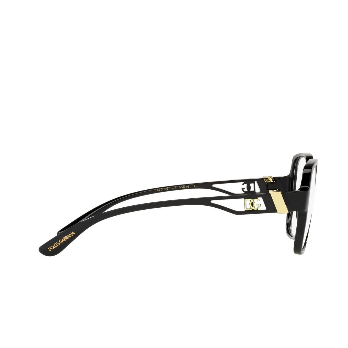 Dolce & Gabbana® Square Eyeglasses: DG5065 color Black 501 - 3/3.