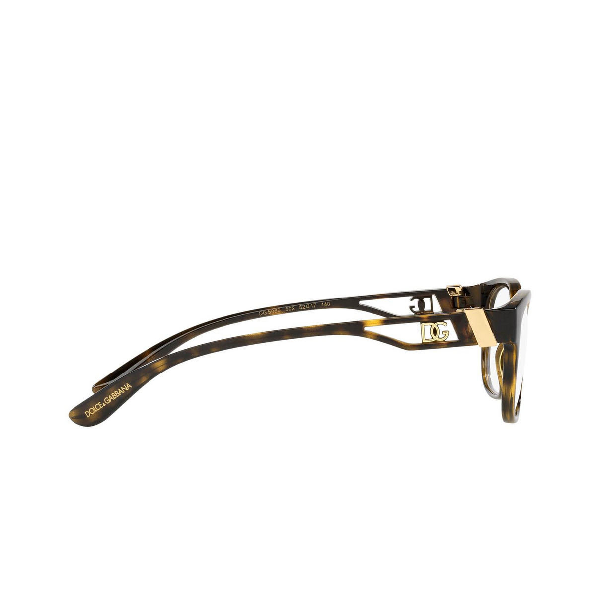 Dolce & Gabbana® Rectangle Eyeglasses: DG5066 color Havana 502 - 3/3.