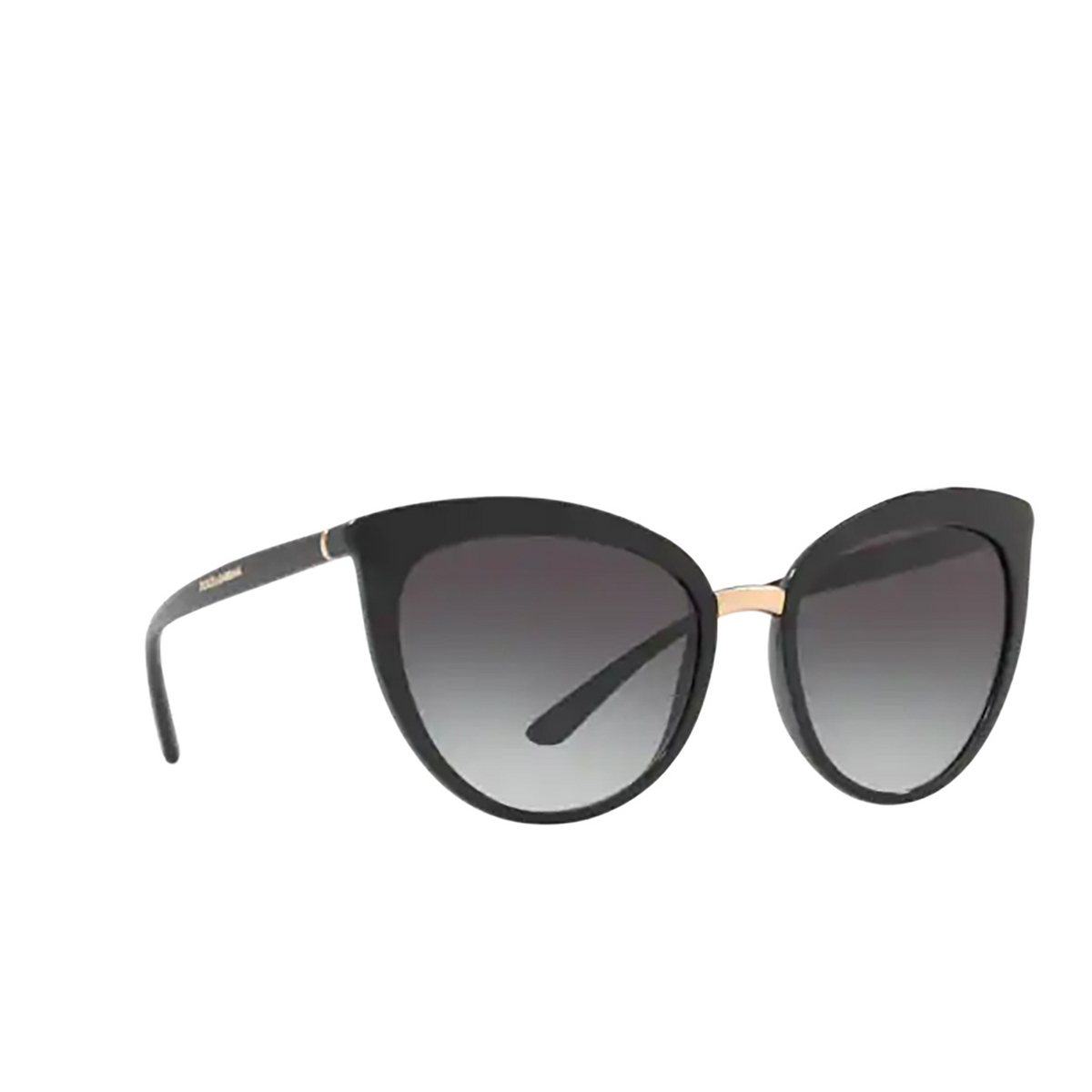 Dolce & Gabbana® Cat-eye Sunglasses: DG6113 color 501/8G Black - product thumbnail 2/3