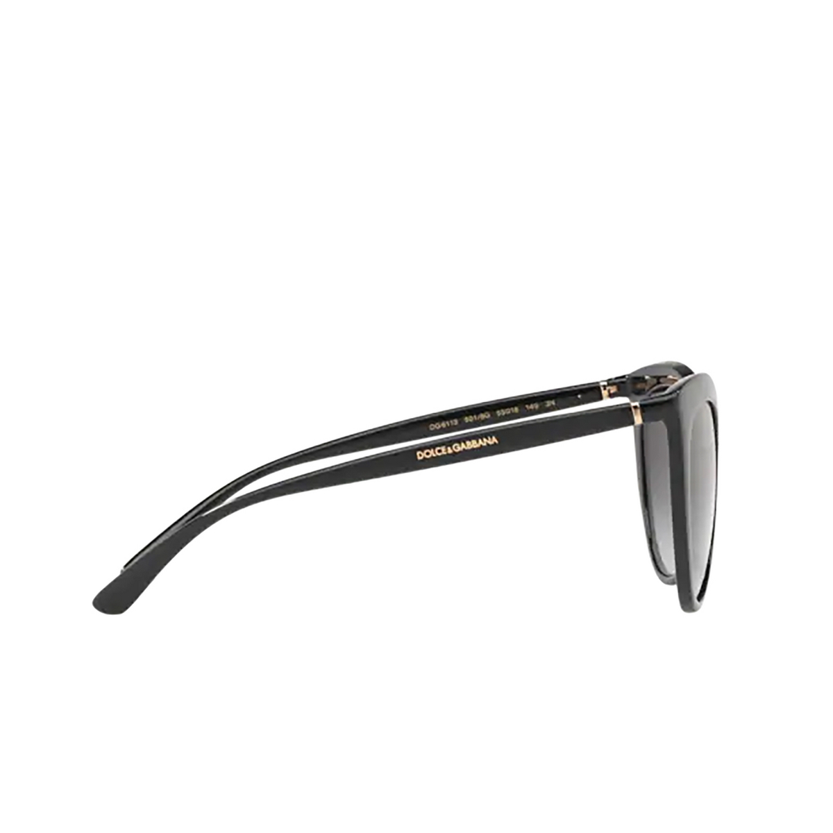 Dolce & Gabbana® Cat-eye Sunglasses: DG6113 color 501/8G Black - product thumbnail 3/3