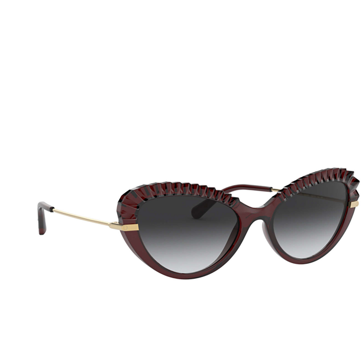 Dolce & Gabbana® Cat-eye Sunglasses: DG6133 color 550/8G Transparent Red - 2/3