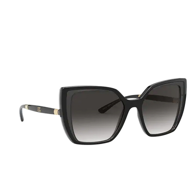 Lunettes de soleil Dolce & Gabbana DG6138 32468G black on transparent grey - Vue trois quarts