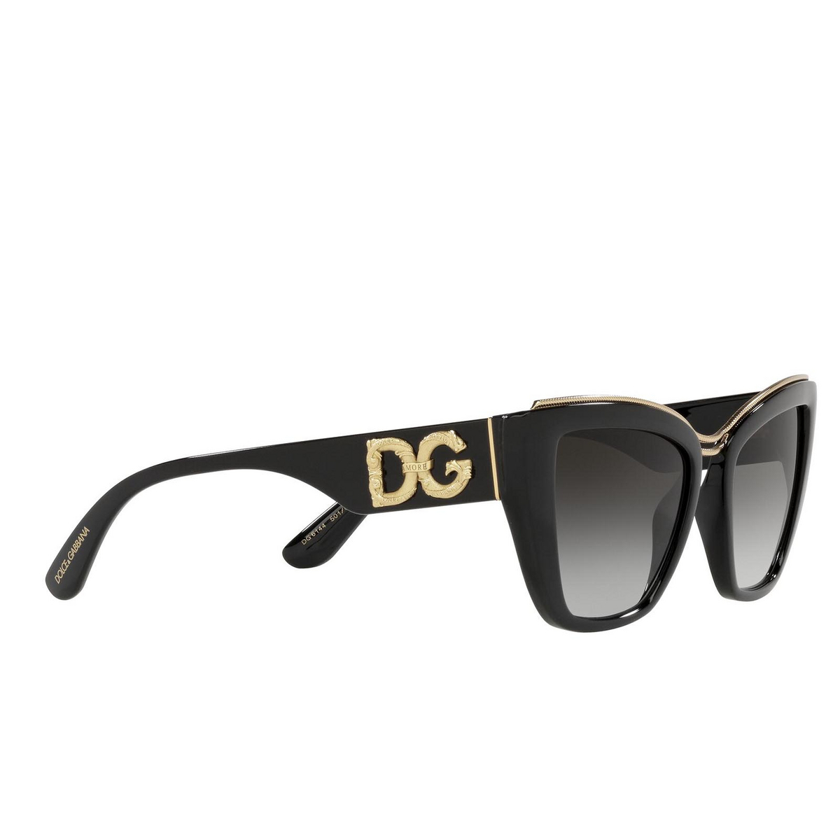 Dolce & Gabbana® Cat-eye Sunglasses: DG6144 color 501/8G Black - 2/3