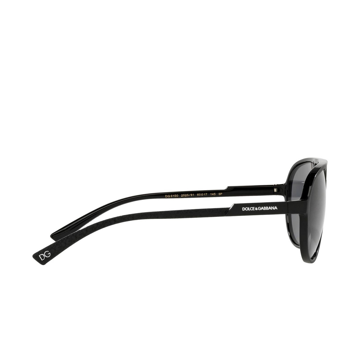 Dolce & Gabbana® Aviator Sunglasses: DG6150 color 252581 Matte Black - 3/3