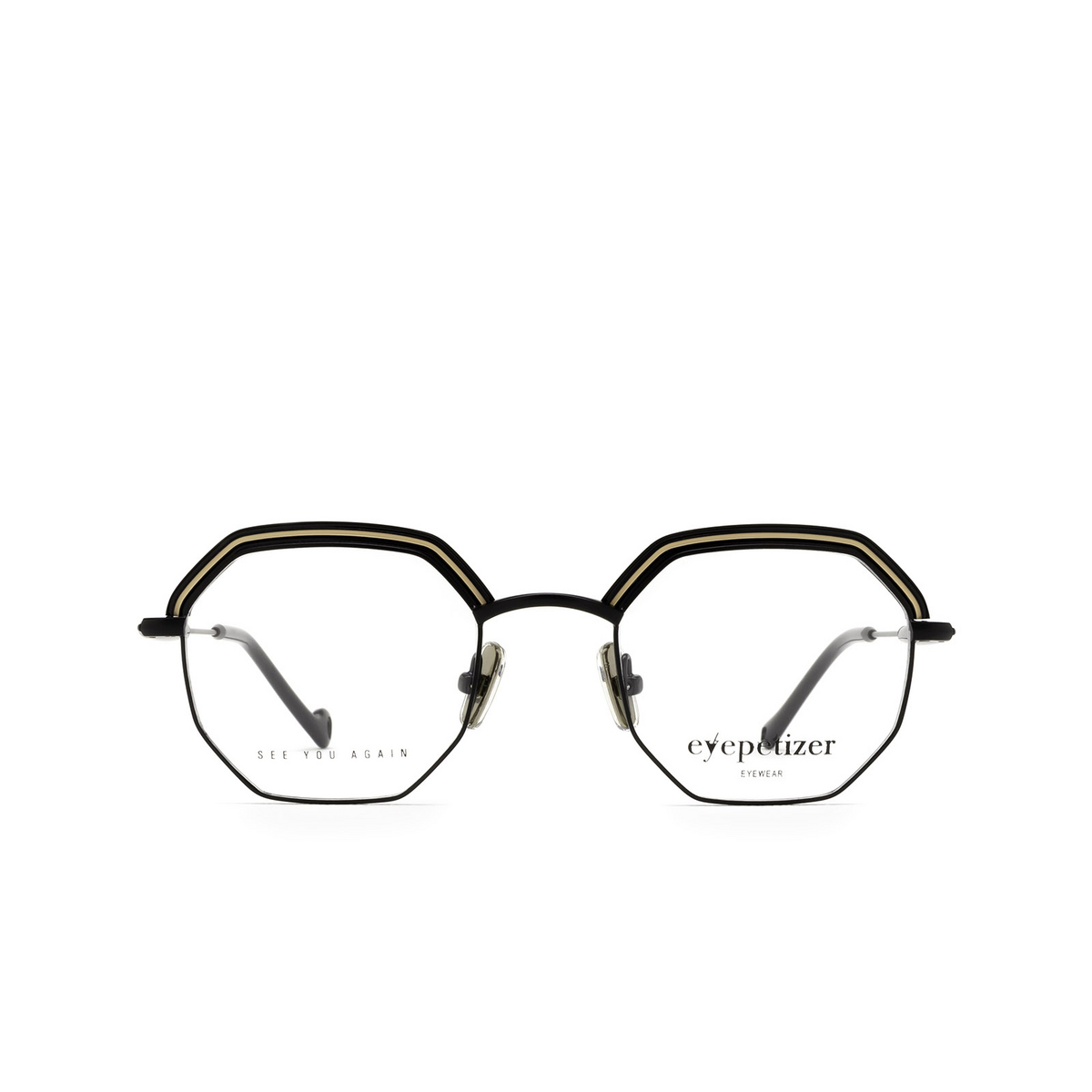 Eyepetizer® Irregular Eyeglasses: Air color Black C.6 - front view.