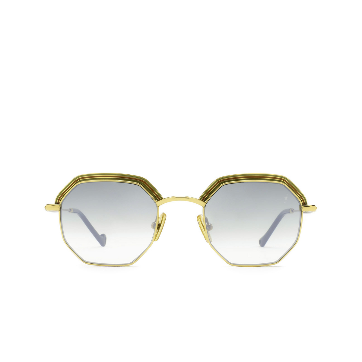 Eyepetizer® Irregular Sunglasses: Air Sun color Green And Gold C.4-25F - front view.