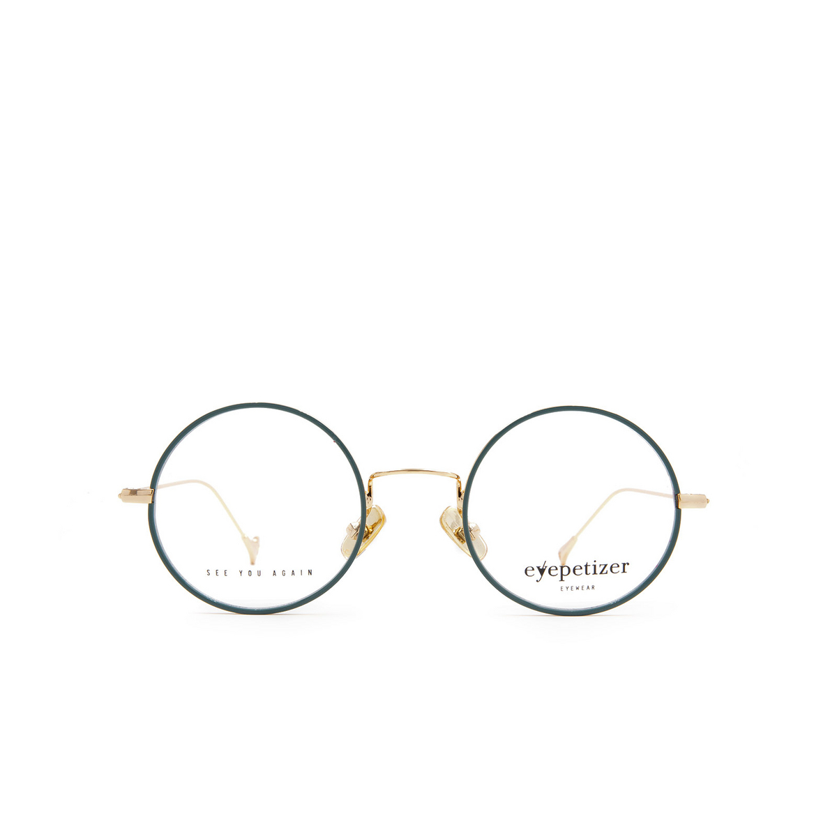 Eyepetizer® Round Eyeglasses: Anais color Sage Green C 4-B - product thumbnail 1/3.