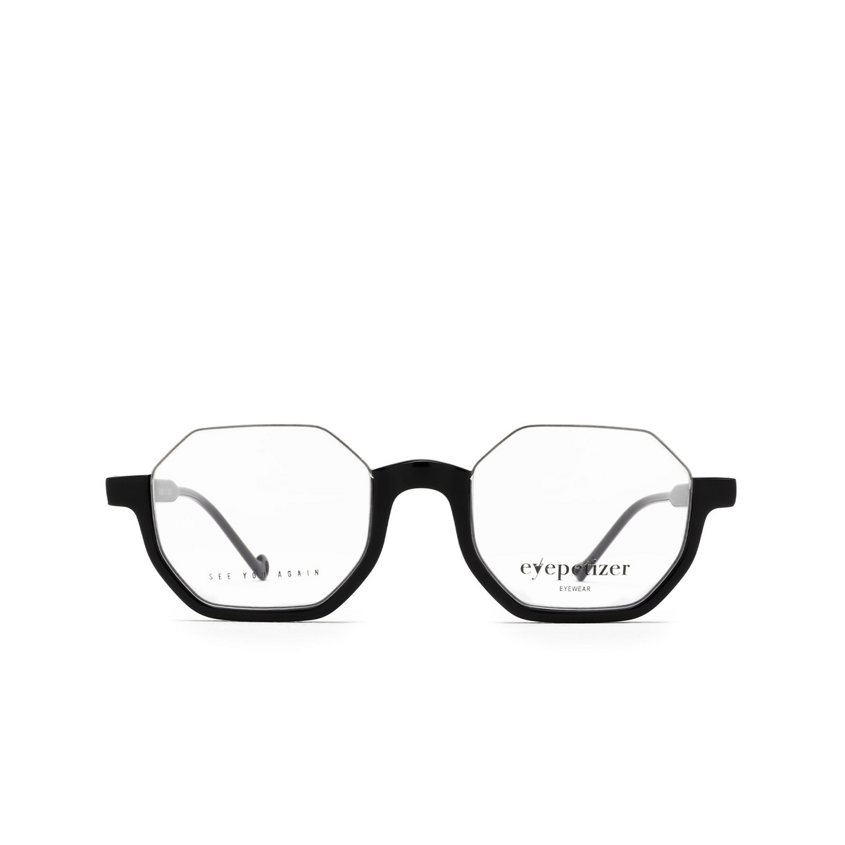 Eyepetizer® Irregular Eyeglasses: Andy color Black C.a - front view.