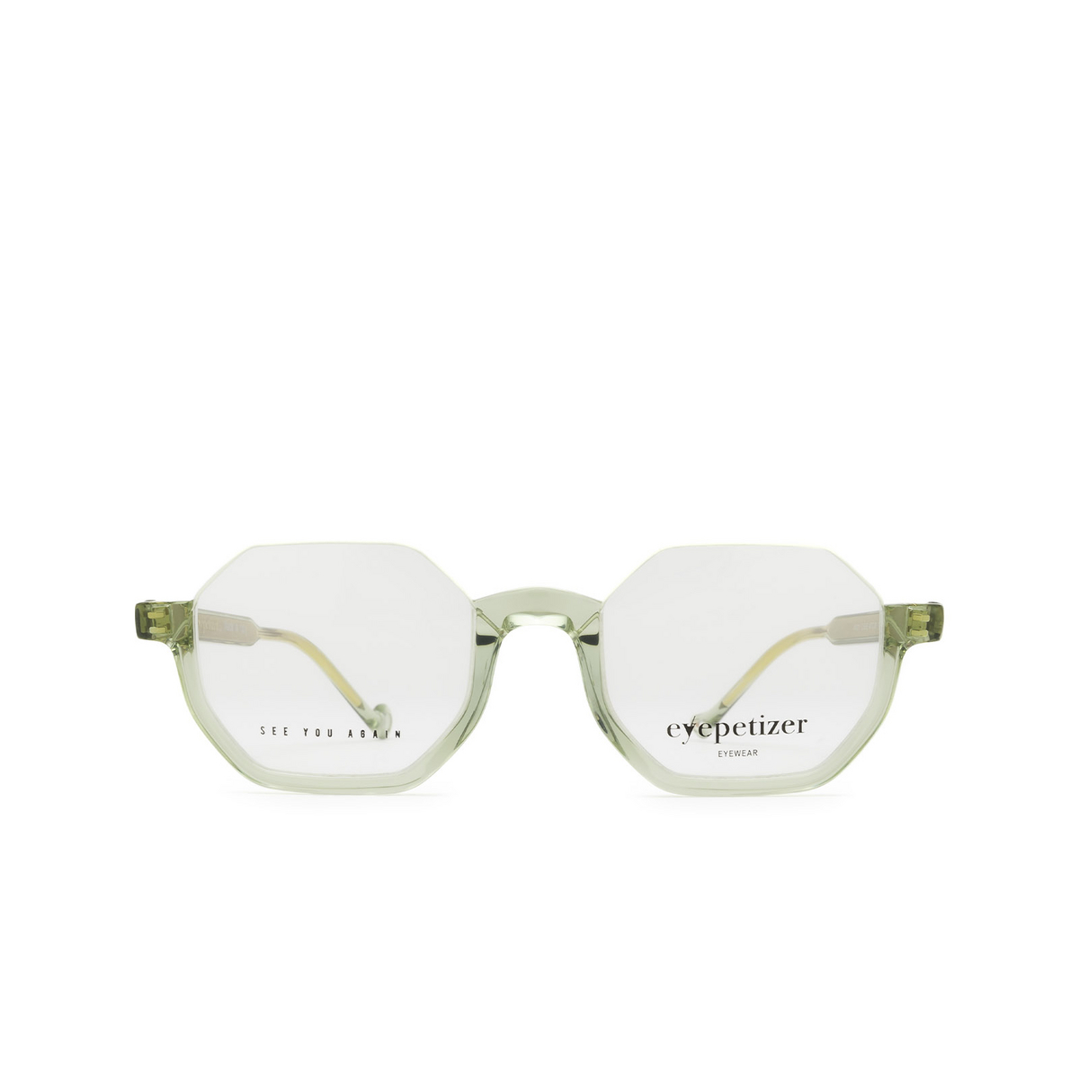 Eyepetizer® Irregular Eyeglasses: Andy color Soft Sage Green C.e/e - front view.