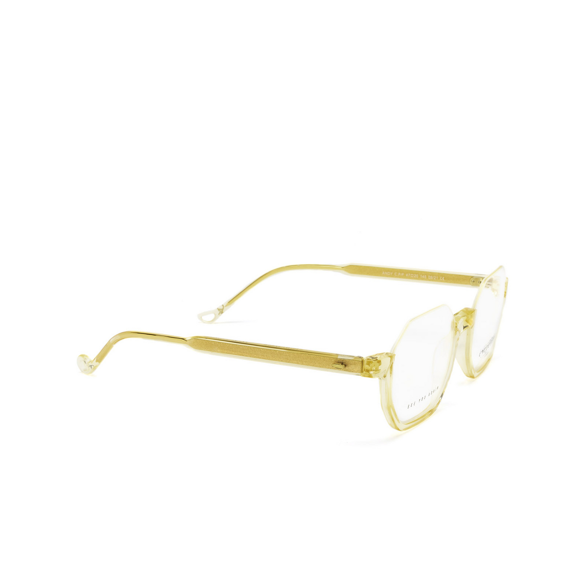 Eyepetizer® Irregular Eyeglasses: Andy color Honey C.f/f - three-quarters view.