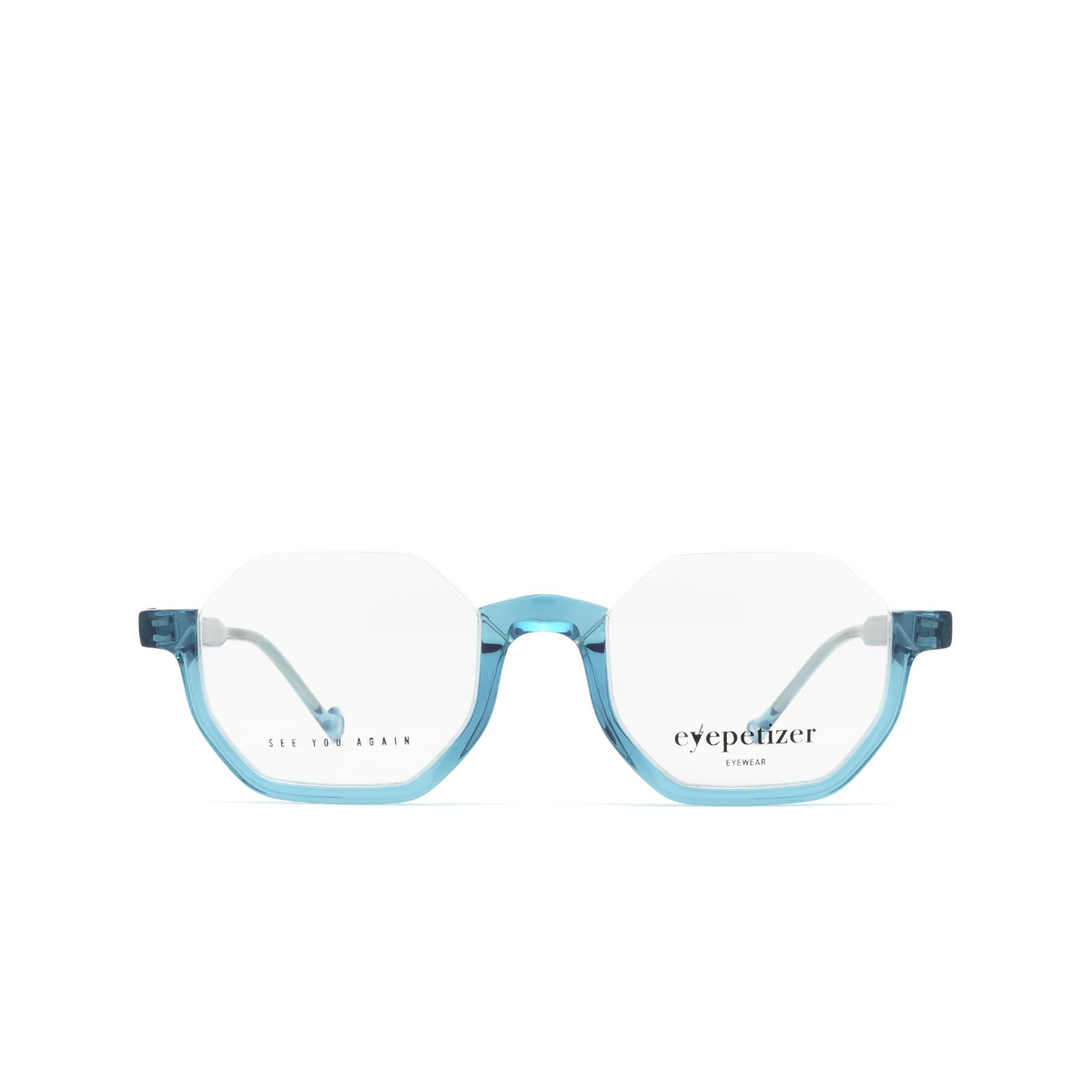 Eyepetizer® Irregular Eyeglasses: Andy color Teal Blue C.i/i - front view.