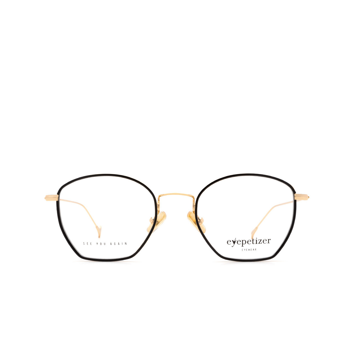 Eyepetizer® Irregular Eyeglasses: Colette color Black C.4-F - front view.