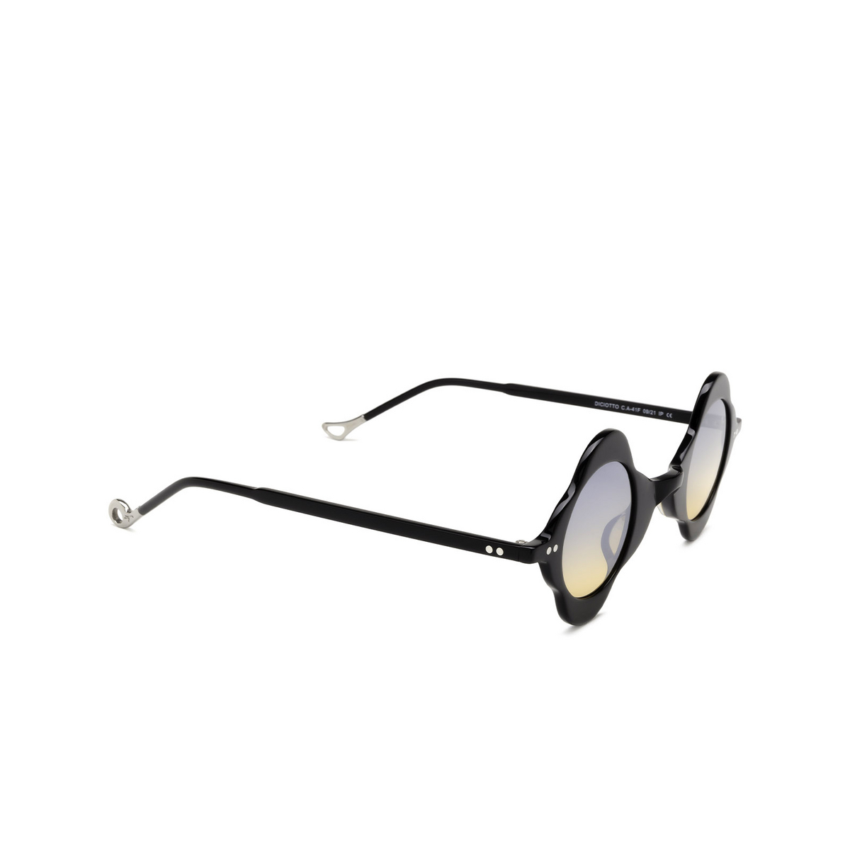 Eyepetizer® Irregular Sunglasses: Diciotto color Black C.A-41F - three-quarters view.