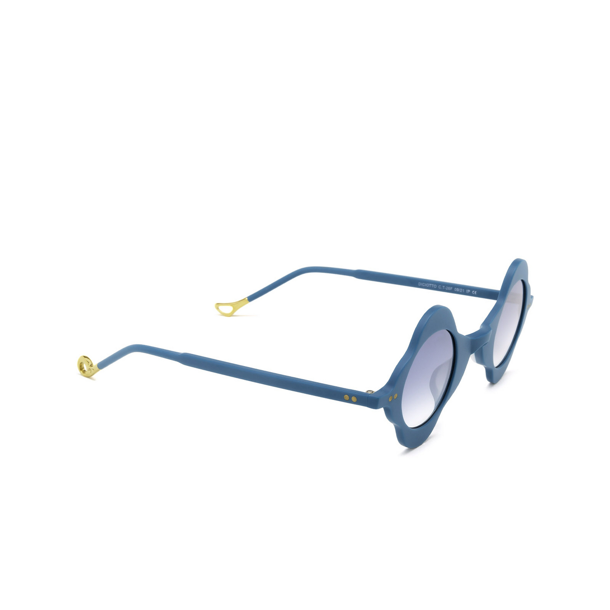 Eyepetizer® Irregular Sunglasses: Diciotto color Petrol Blue C.T-26F - three-quarters view.