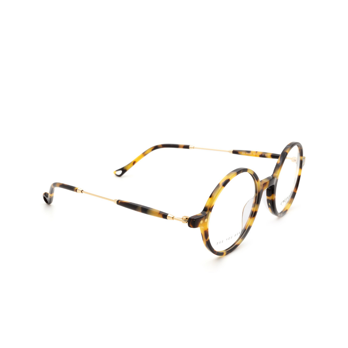 Eyepetizer® Round Eyeglasses: Dix color Havana C.4-F - three-quarters view.