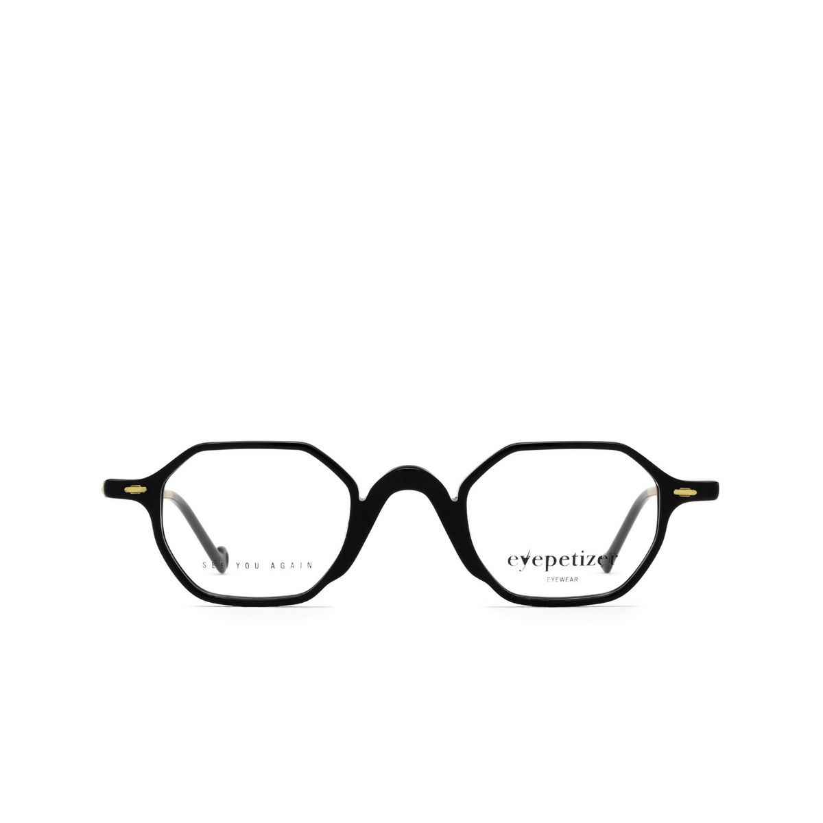Eyepetizer® Irregular Eyeglasses: Dutch color Black C.a-in - front view.