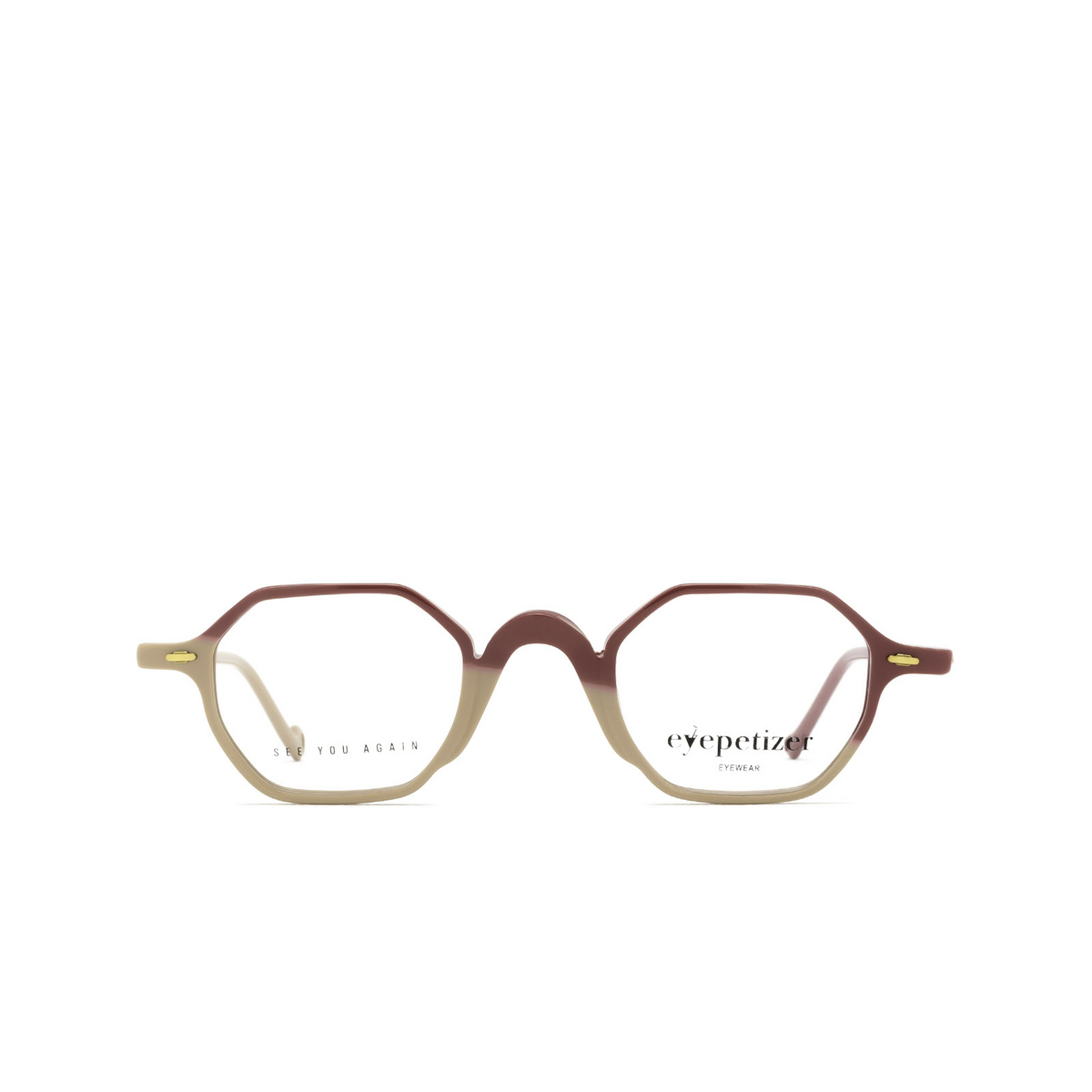 Eyepetizer® Irregular Eyeglasses: Dutch color Powder Pink And Cyclamen C.o/j - 1/3.
