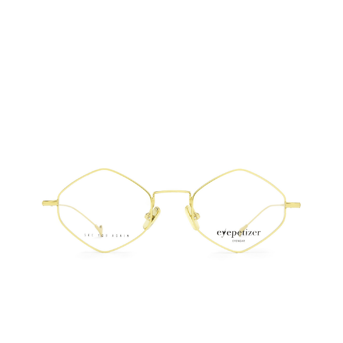 Eyepetizer® Irregular Eyeglasses: Flore Vintage color Gold C.4 - front view.