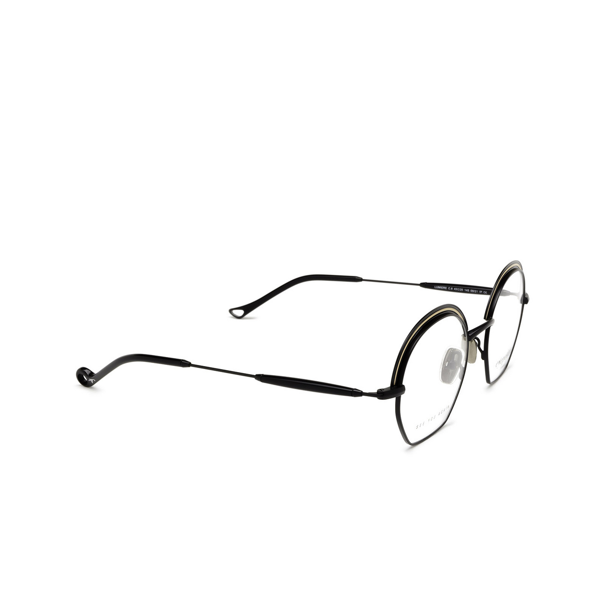 Eyepetizer® Irregular Eyeglasses: Lumiere color Black C.6 - three-quarters view.