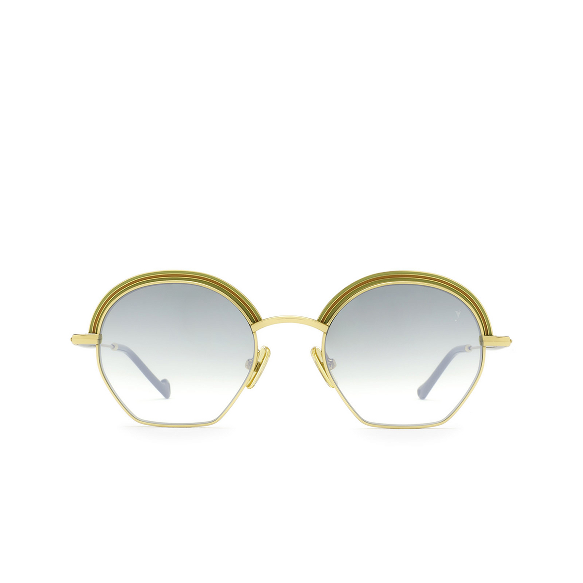 Eyepetizer® Sunglasses: Lumiere Sun color Green And Gold C.4-25F - front view.