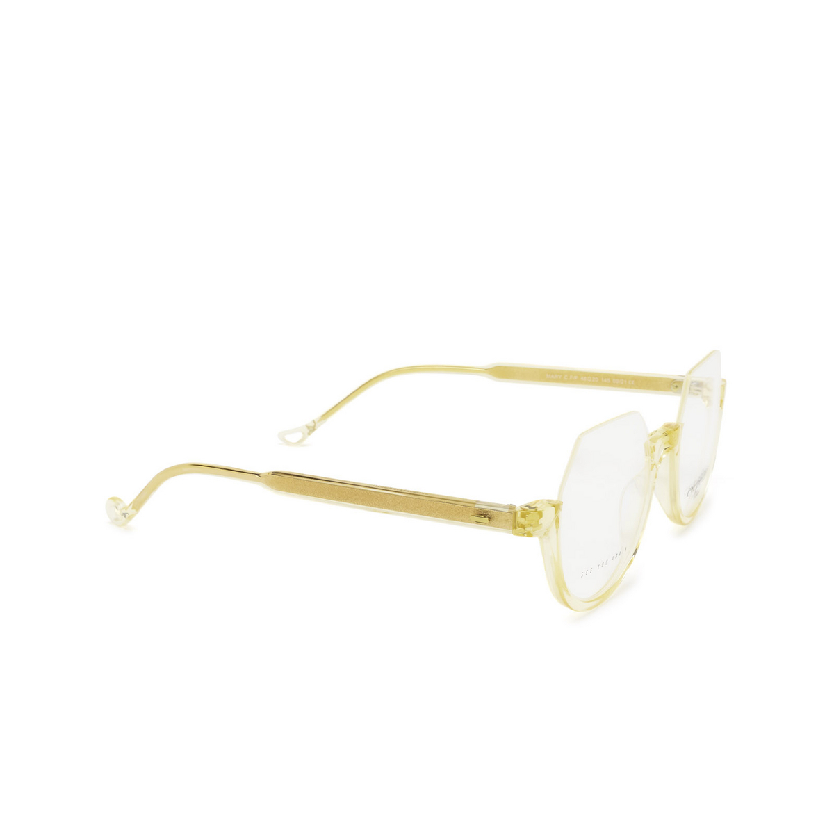Eyepetizer® Irregular Eyeglasses: Mary color Honey C.f/f - three-quarters view.