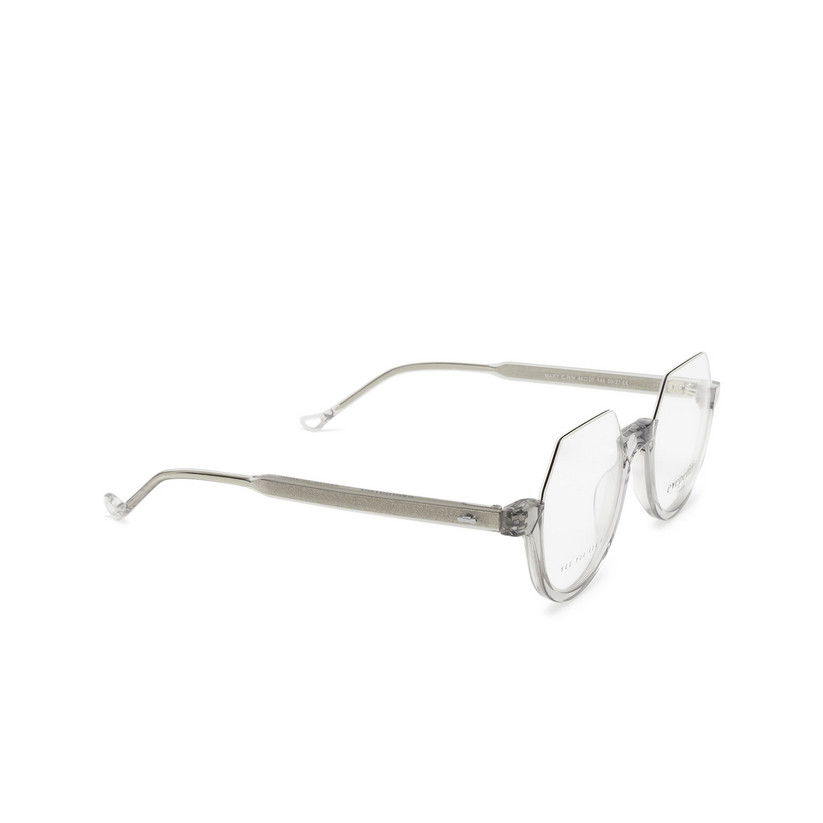 Eyepetizer® Irregular Eyeglasses: Mary color Grey C.h/h - three-quarters view.