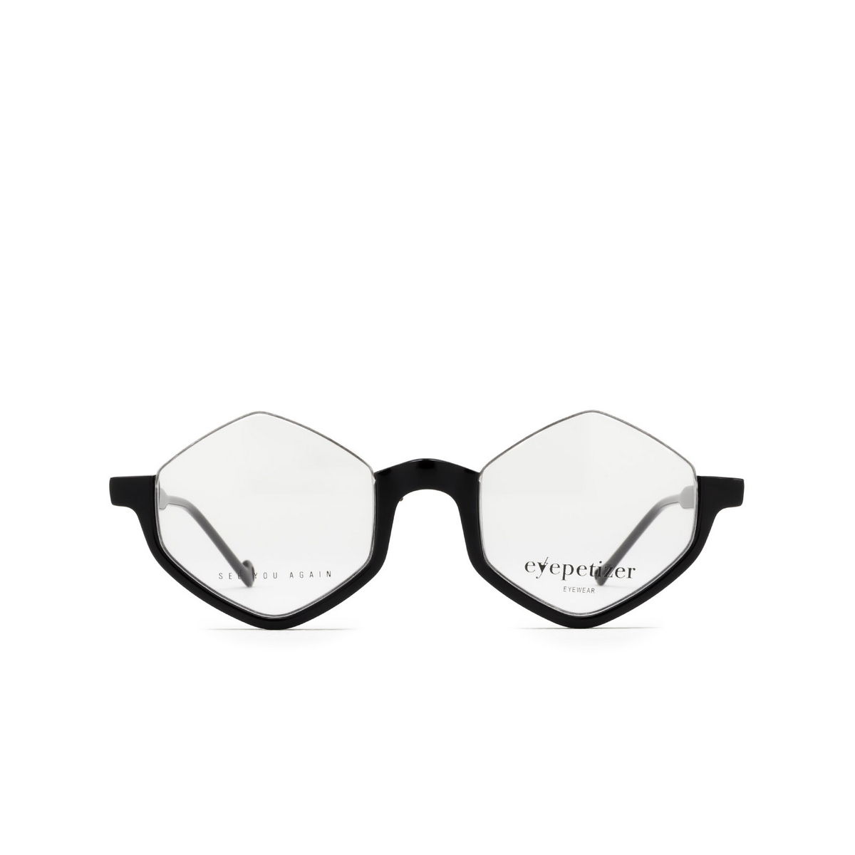 Eyepetizer® Irregular Eyeglasses: Ondine color Black C.a - front view.