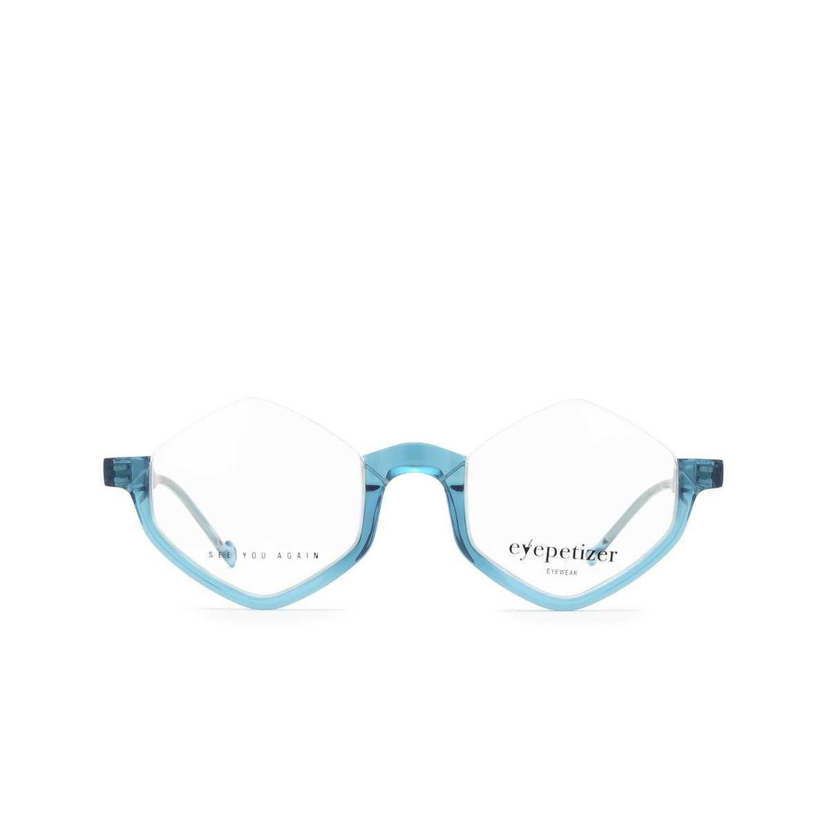 Eyepetizer® Irregular Eyeglasses: Ondine color Teal Blue C.i/i - front view.