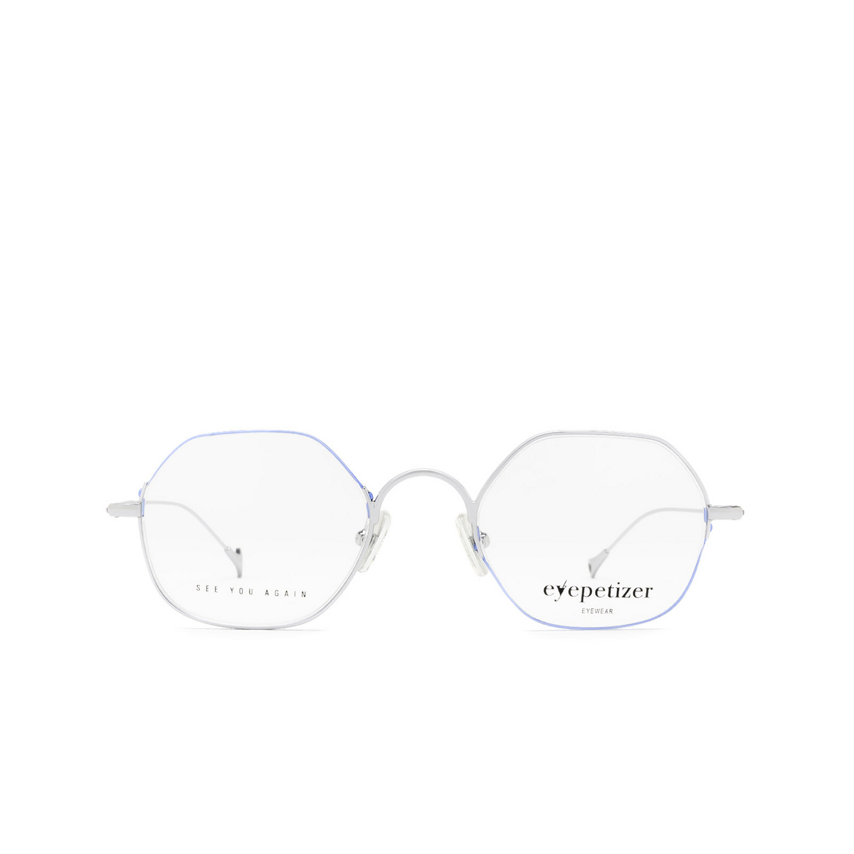 Eyepetizer® Irregular Eyeglasses: Ottagono color Silver C.1 - front view.