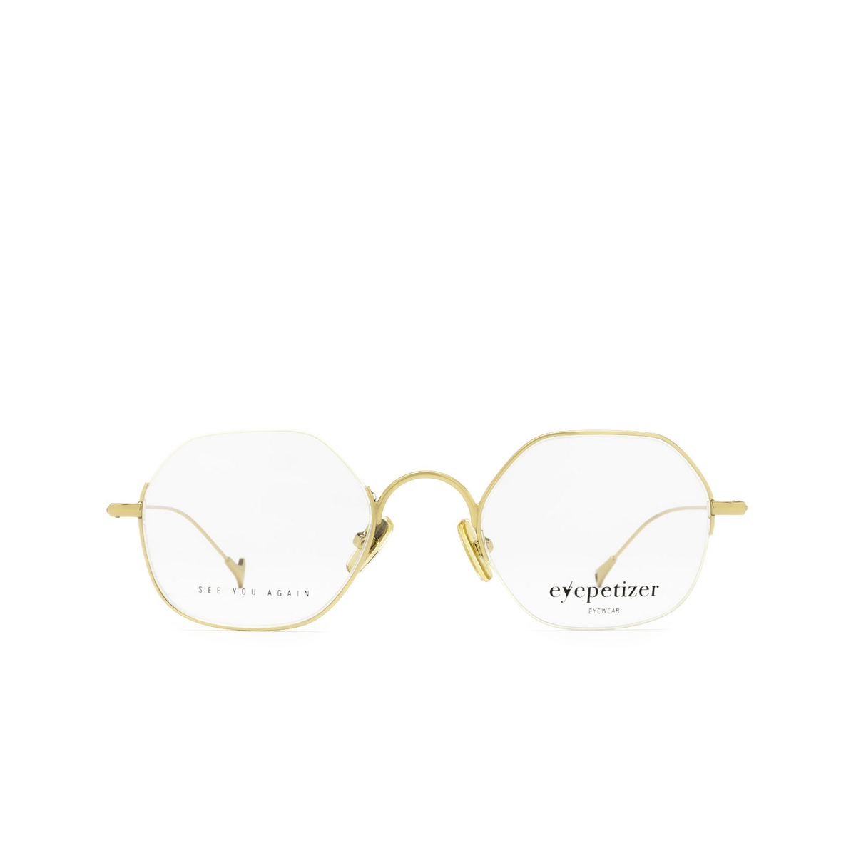 Eyepetizer® Irregular Eyeglasses: Ottagono color Gold C.4 - front view.