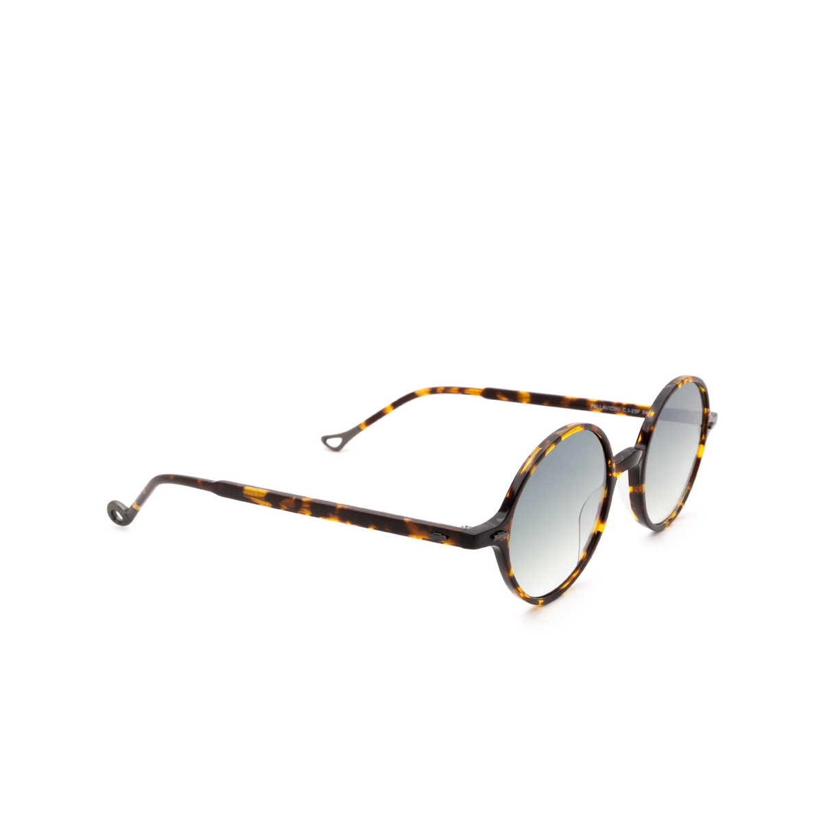 Eyepetizer® Round Sunglasses: Pallavicini color Dark Havana C.I-25F - three-quarters view.