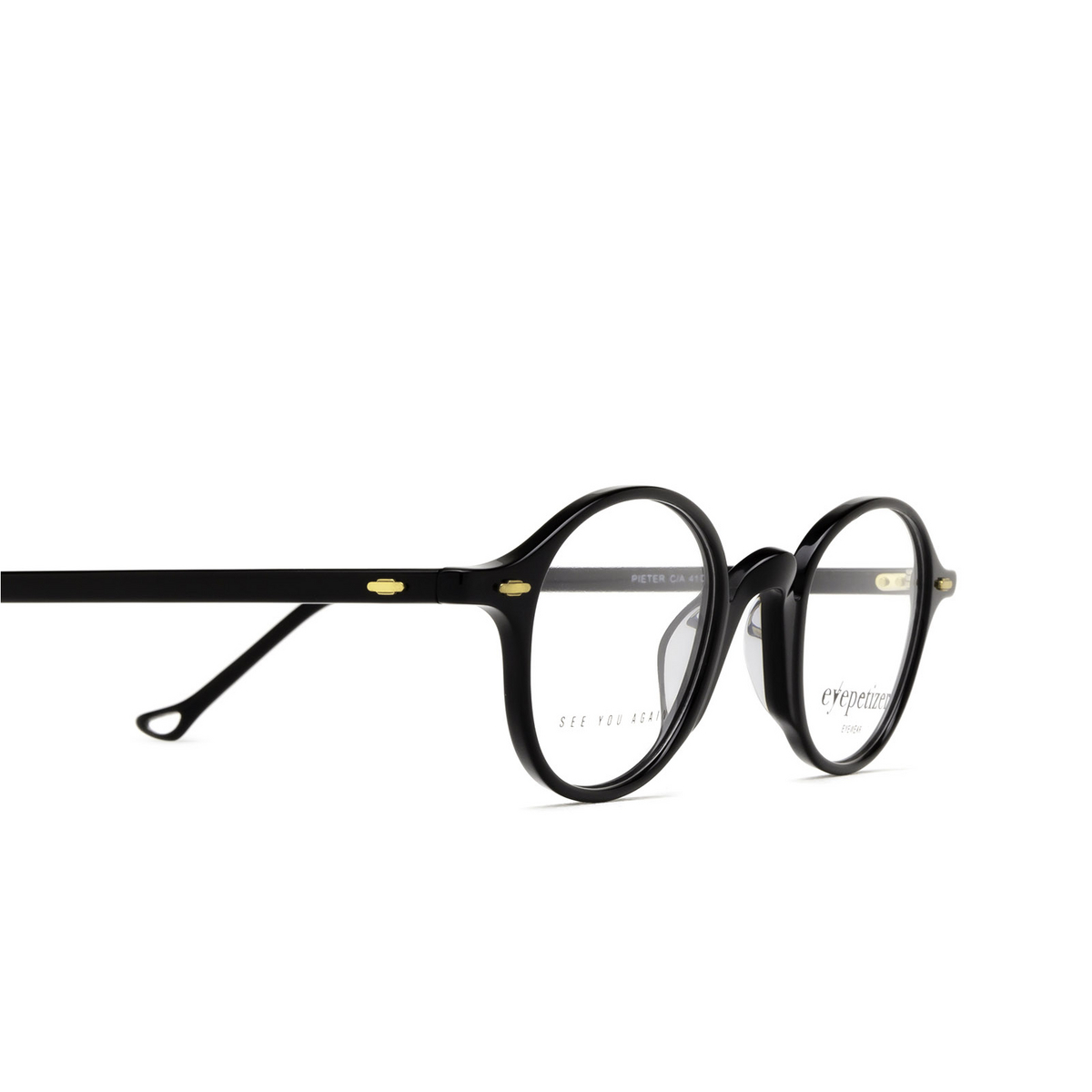 Eyepetizer® Round Eyeglasses: Pieter color Black C.a-in - 3/3.
