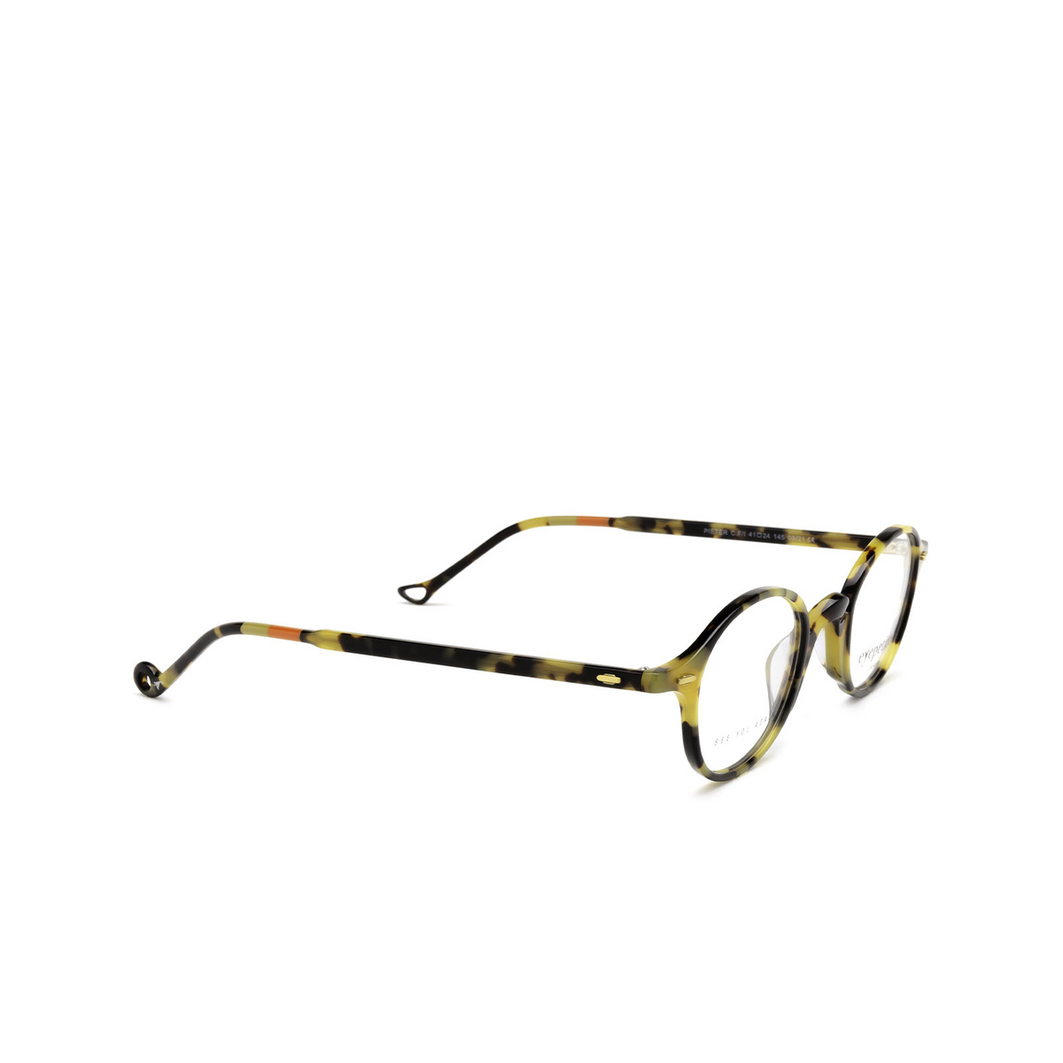Eyepetizer® Round Eyeglasses: Pieter color Avana C.f-i - three-quarters view.