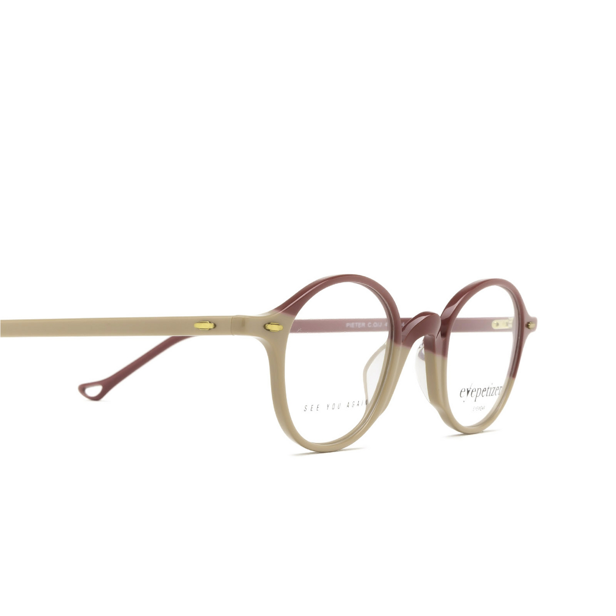Eyepetizer® Round Eyeglasses: Pieter color Powder Pink And Cyclamen C.o/j - 3/3.