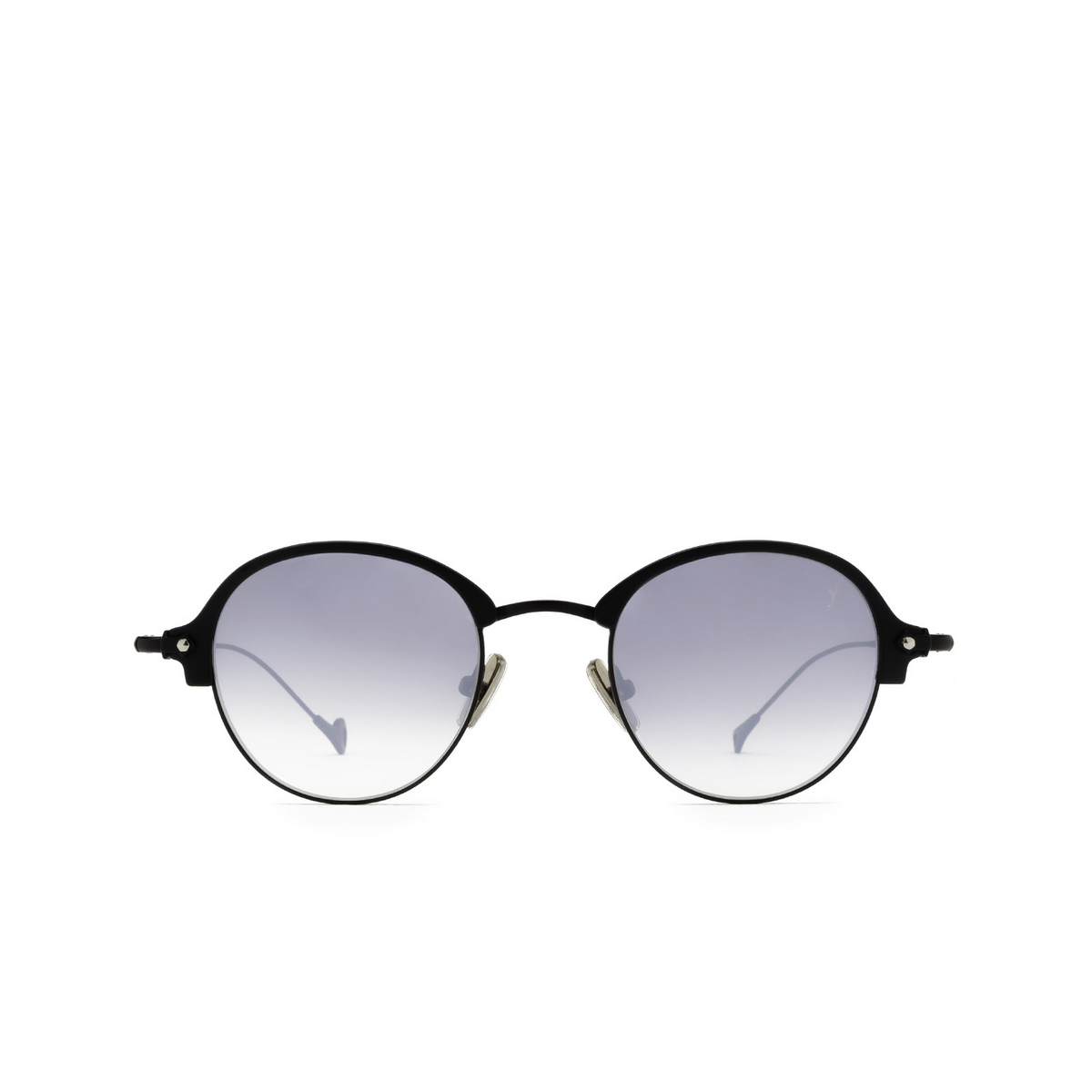 Eyepetizer® Round Sunglasses: Robert color Black Matt C.A-6-27F - front view.