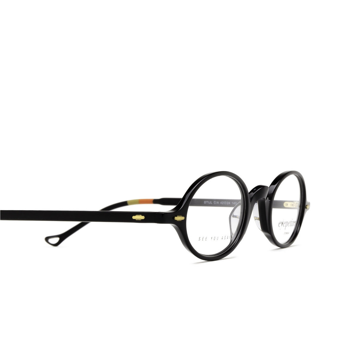 Eyepetizer® Oval Eyeglasses: Stijl color Black C.a-in - 3/3.