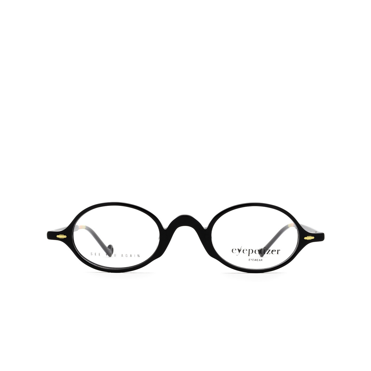 Eyepetizer® Oval Eyeglasses: Stijl color Black C.a-in - front view.