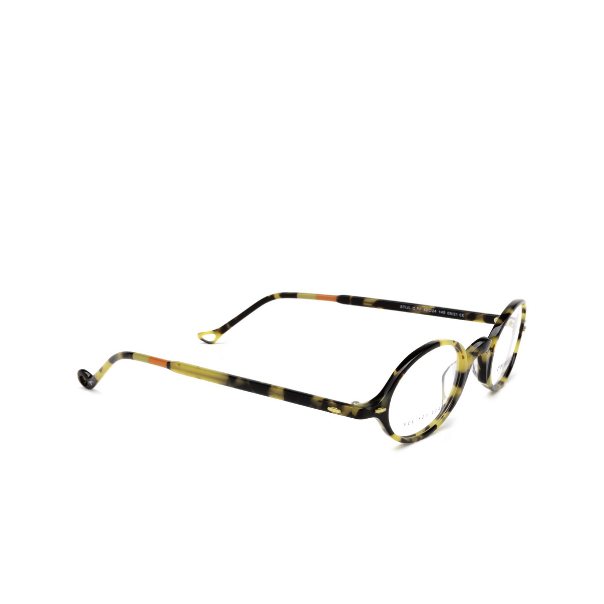 Eyepetizer® Oval Eyeglasses: Stijl color Avana C.f-i - three-quarters view.