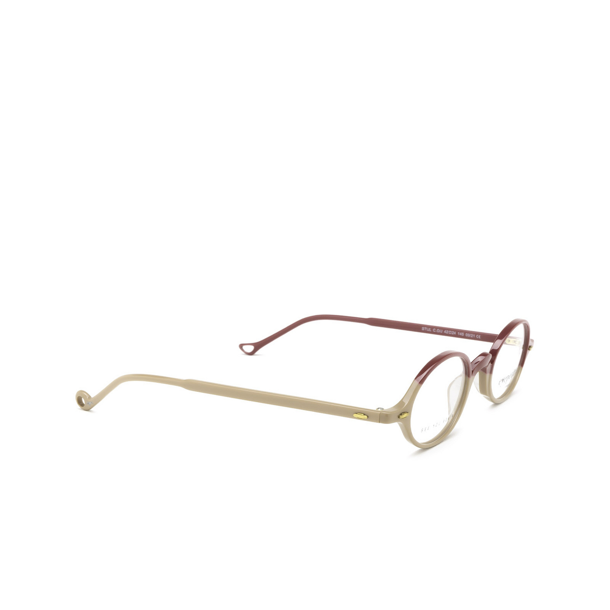 Eyepetizer® Oval Eyeglasses: Stijl color Powder Pink And Cyclamen C.o/j - three-quarters view.