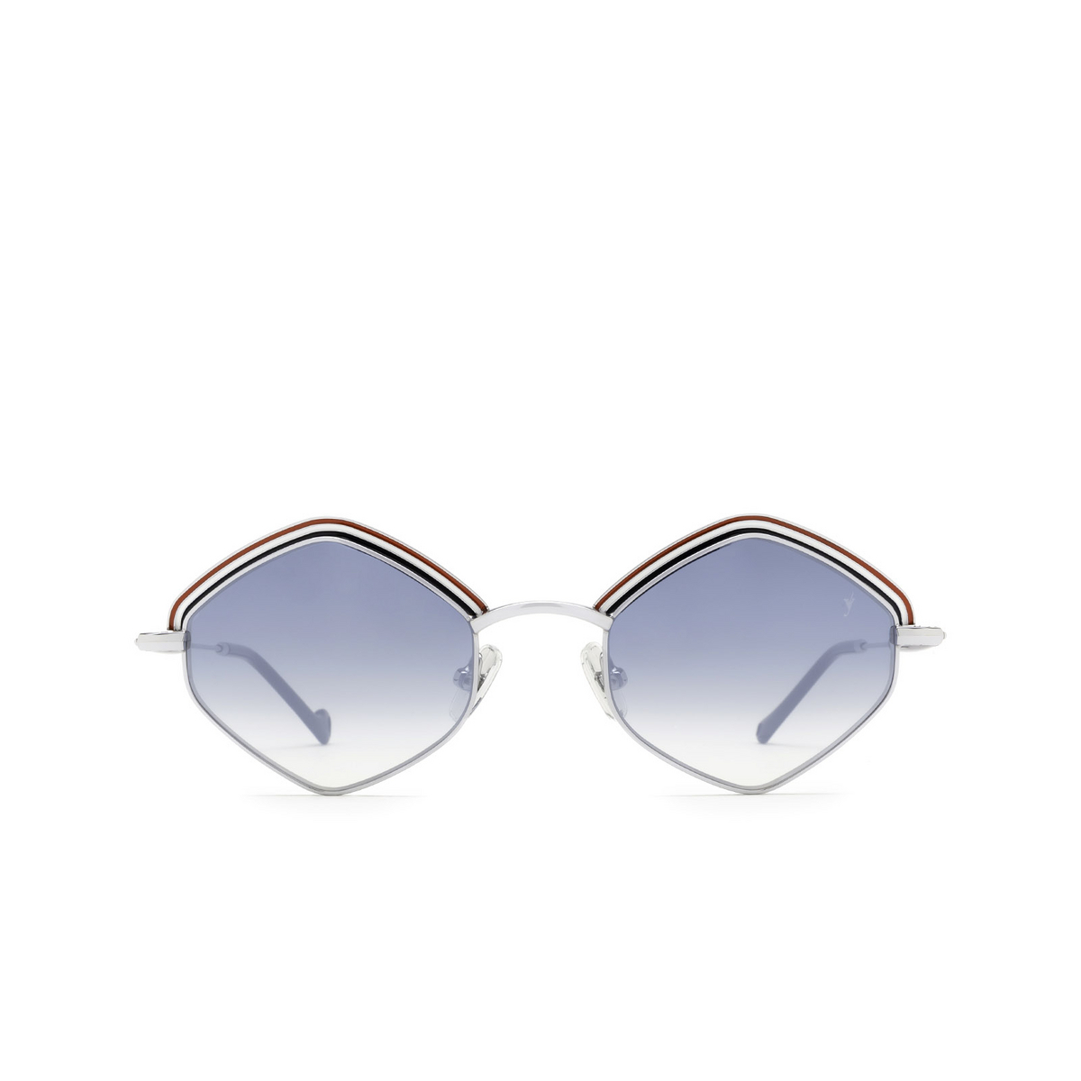 Eyepetizer® Irregular Sunglasses: Tomber Sun color Blue And Silver C.1-26F - front view.