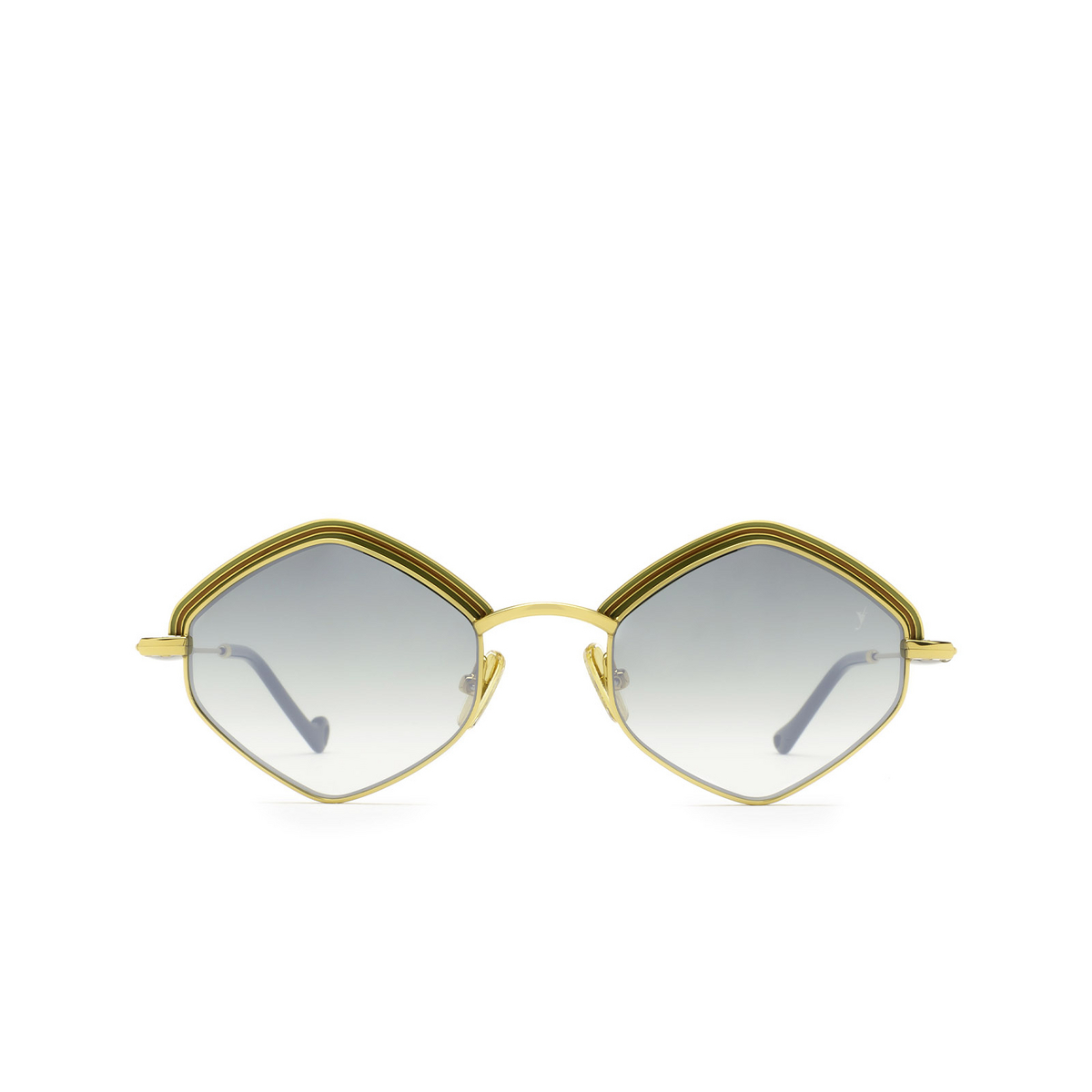 Eyepetizer® Irregular Sunglasses: Tomber Sun color Green And Gold C.4-25F - front view.