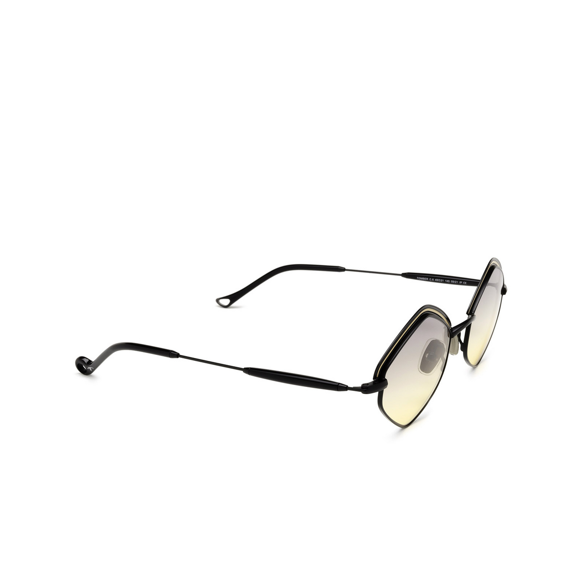 Eyepetizer® Irregular Sunglasses: Tomber Sun color Black C.6-19 - three-quarters view.